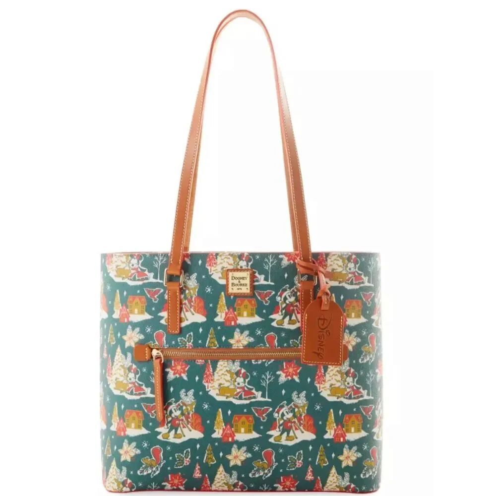 Mickey and Minnie Mouse Christmas Dooney & Bourke Tote Bag
